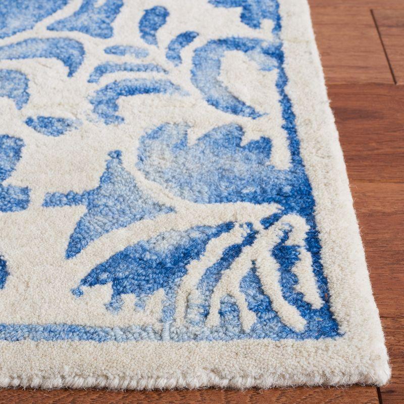 Blue and Ivory Hand-Tufted Wool 8' x 10' Area Rug