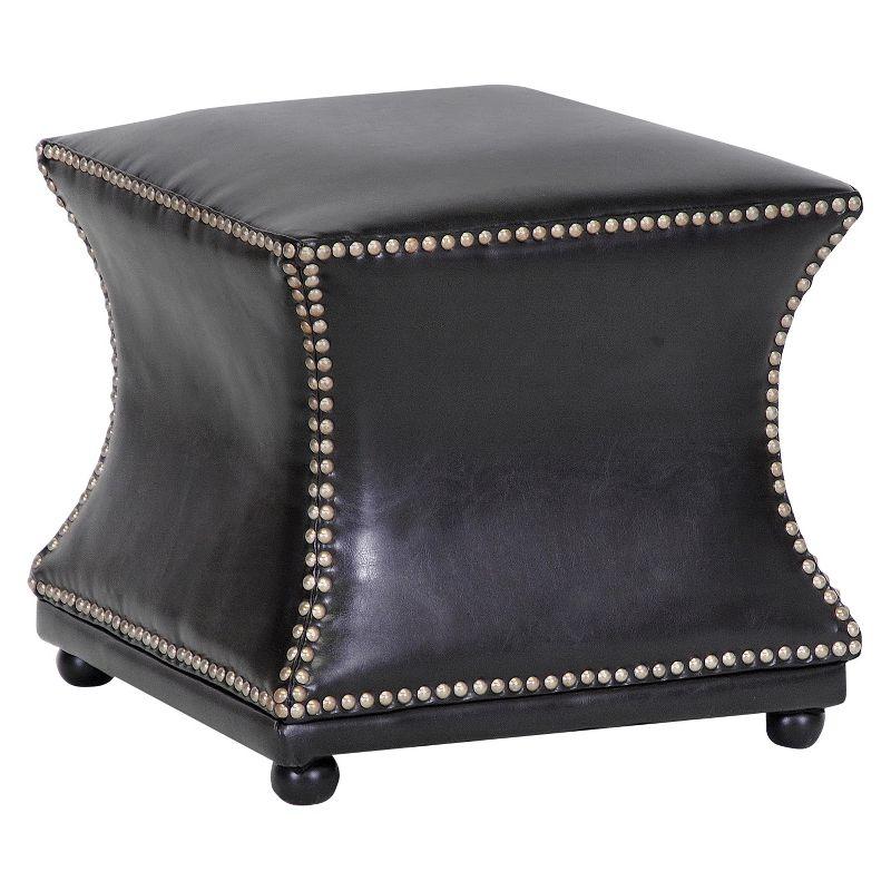 Ellastone Modern Leather Ottoman Dark Brown - Baxton Studio: Square Footstool, Faux Upholstered, No Assembly