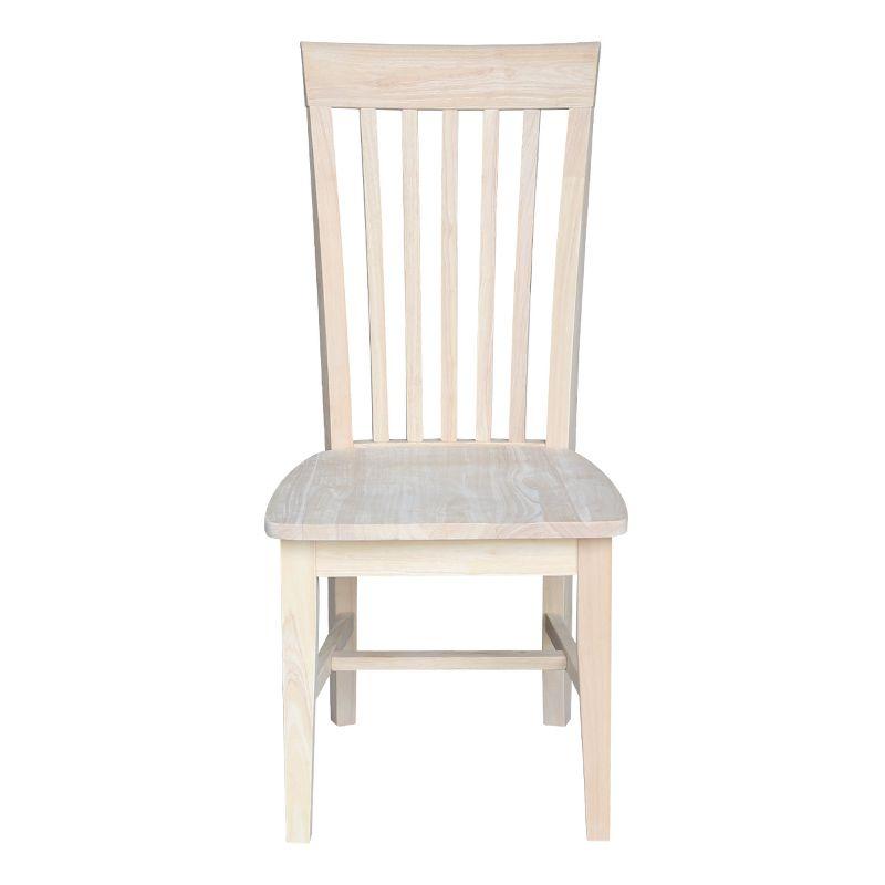 Set of 2 Tall Mission Chairs Wood/Unfinished - International Concepts: Solid Parawood, Kitchen Furniture