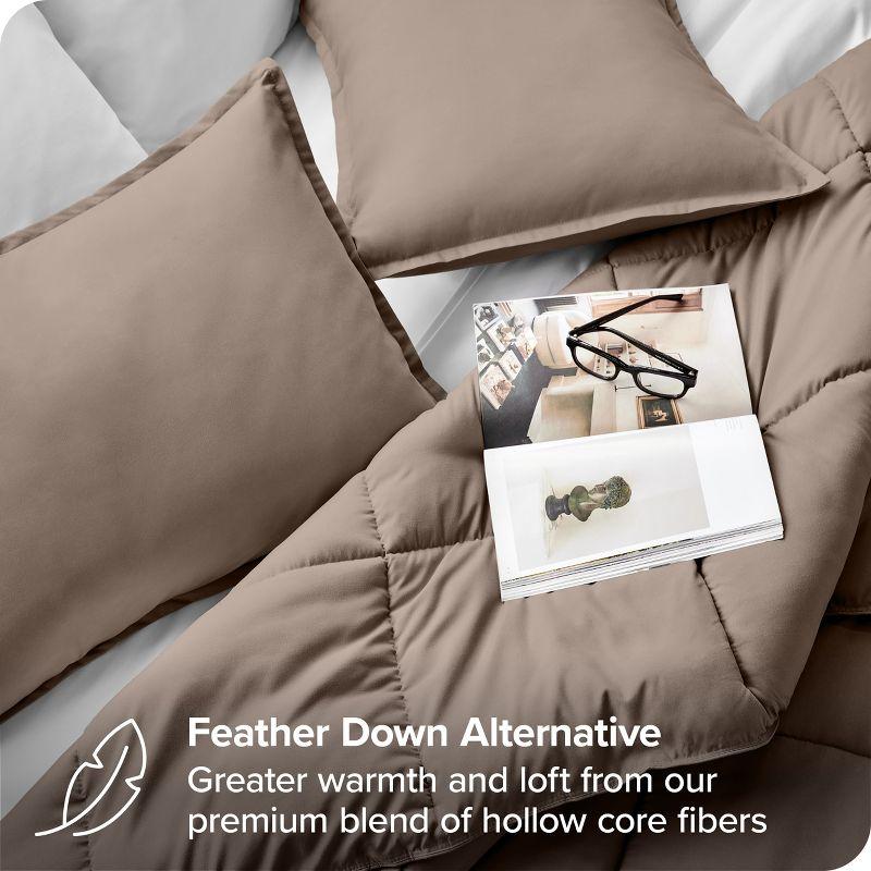 Full Taupe Down Alternative Microfiber Comforter Set