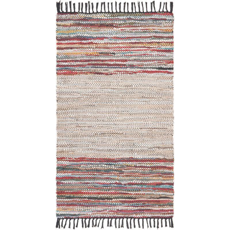 Vintage Leather VTL202 Hand Woven Indoor Accent Rug - Beige/Multi - 2'x3' - Safavieh