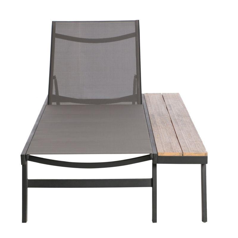 Waterloo Mesh and Aluminum Table Chaise Lounge - Gray - Christopher Knight Home