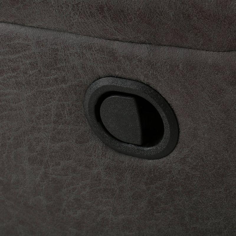 Slate Microfiber Swivel Recliner with Tufted Back