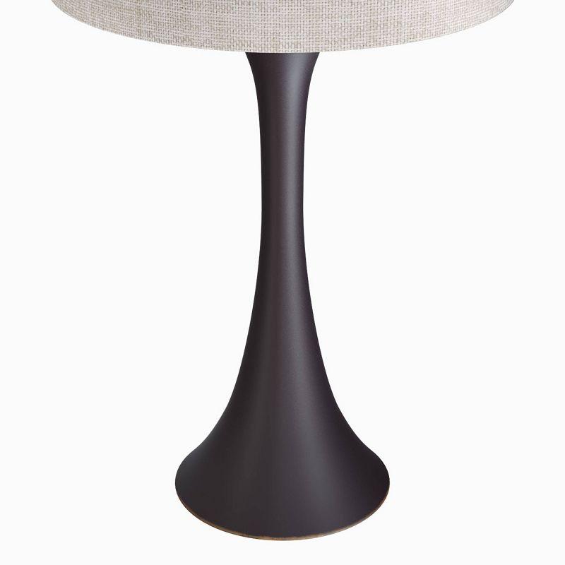 LumiSource (Set of 2) Lenuxe 24" Contemporary Metal Table Lamps Oil Rubbed Bronze with Natural Linen Shade from Grandview Gallery
