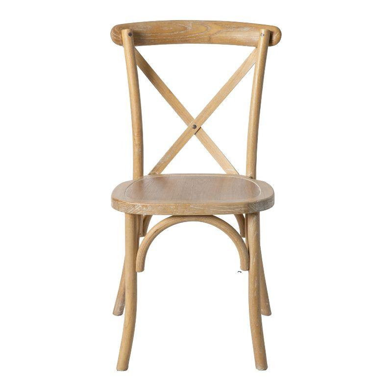 Natural White Grain Wood Cross Back Dining Chair