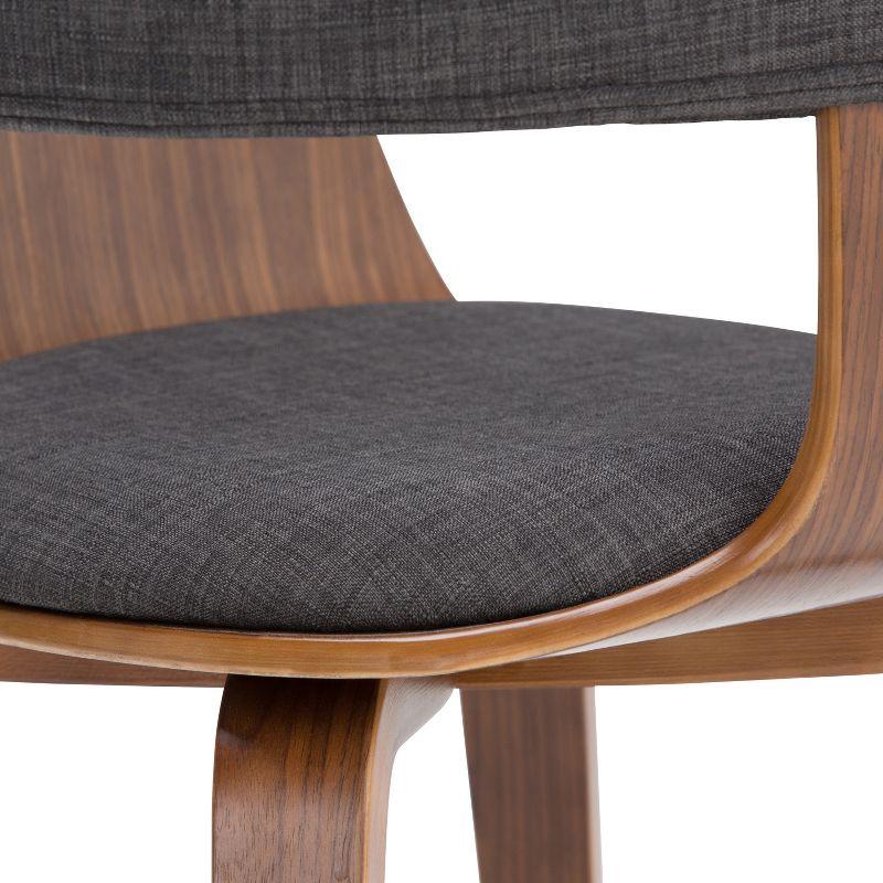 Lowell Bentwood Upholstered Dining Chair with Curved Backrest in Mid-Century Modern Style