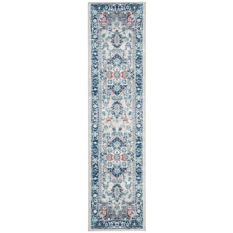 Brentwood BNT811 Power Loomed Runner Rug - Light Grey/Blue - 2'x12' - Safavieh.