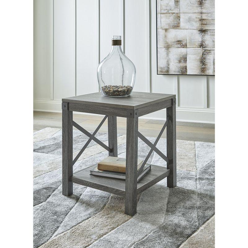 Signature Design by Ashley Casual Freedan End Table, Grayish Brown