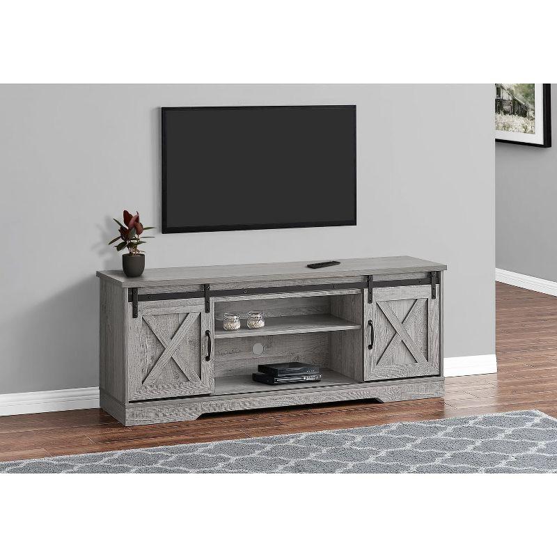 Monarch Specialties Tv Stand 60 Inch Console Media Entertainment Center Storage Cabinet Living Room Bedroom Laminate Grey Transitional