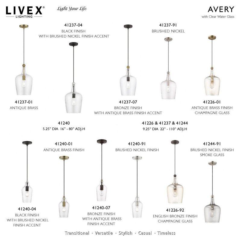 Livex Lighting Avery 1 - Light Pendant in  Black/Brushed Nickel