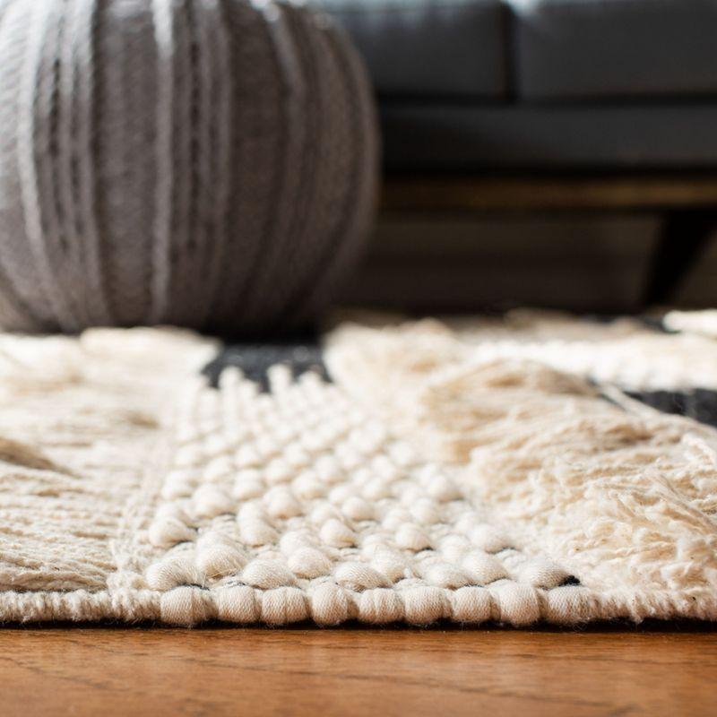 Gracie Oaks Jessen Natura Hand Woven Cotton Striped Rug