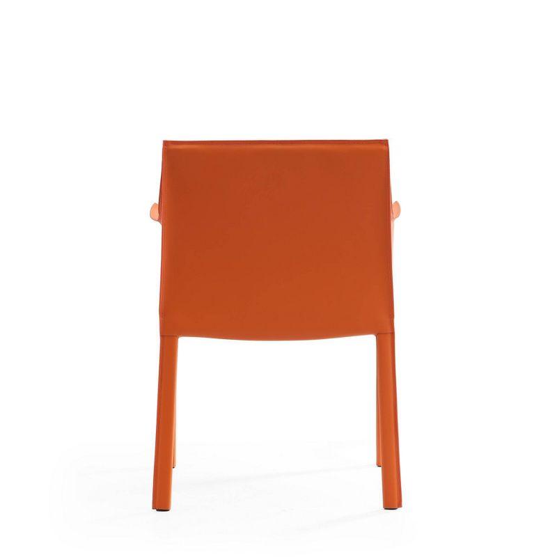 Paris Coral Saddle Leather Upholstered Metal Armchair