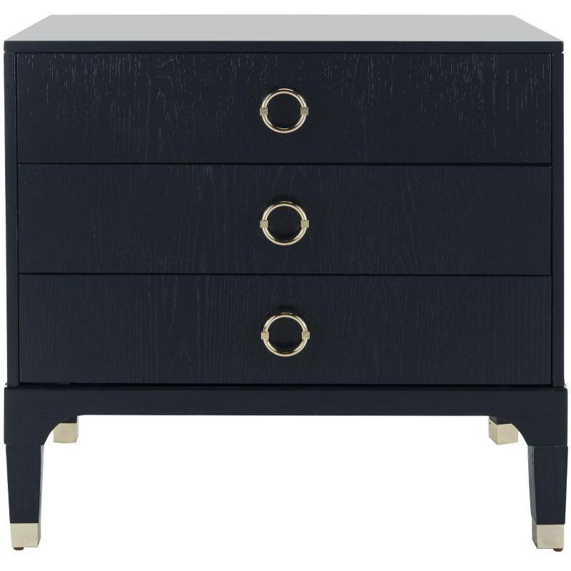 Lorna 3 Drawer Nightstand - FOX6232 - Navy - Safavieh Couture