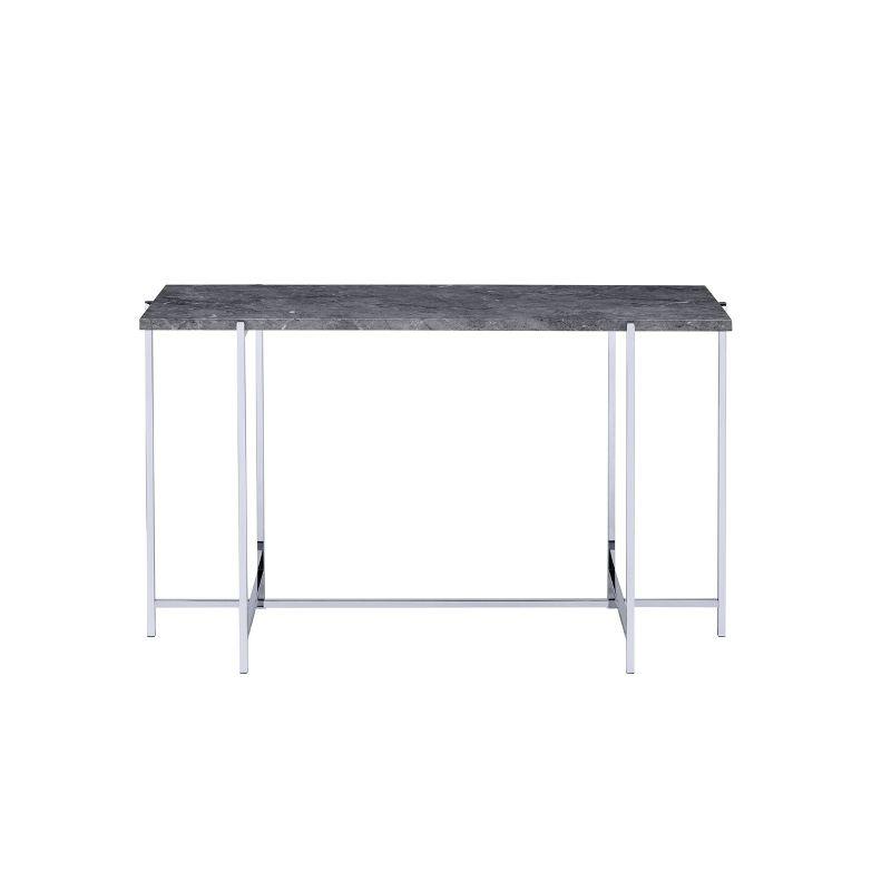 49" Adelae Sofa Table Faux Marble Top/Chrome Finish - Acme Furniture