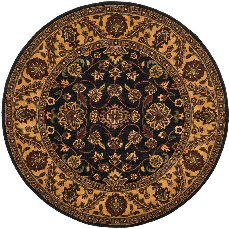 Golden Jaipur GJ250 Hand Tufted Area Rug - Black/Gold - 6' Round - Safavieh.