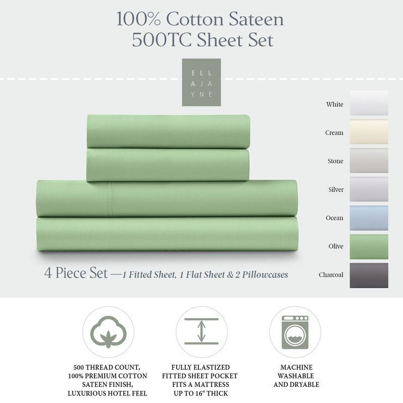 Ella Jayne Home 500 Thread 100% Cotton Sateen Sheet Set