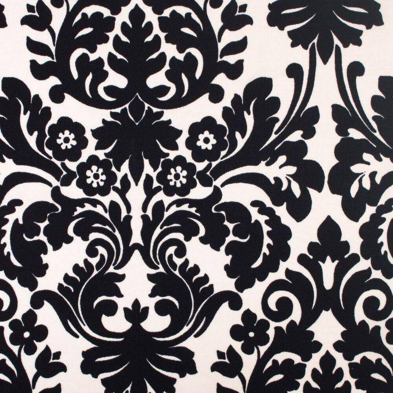 20"x20" Essence Damask 2pc Outdoor Seat Cushion Set - Black/White Floral - Pillow Perfect: Fade-Resistant, Zippered