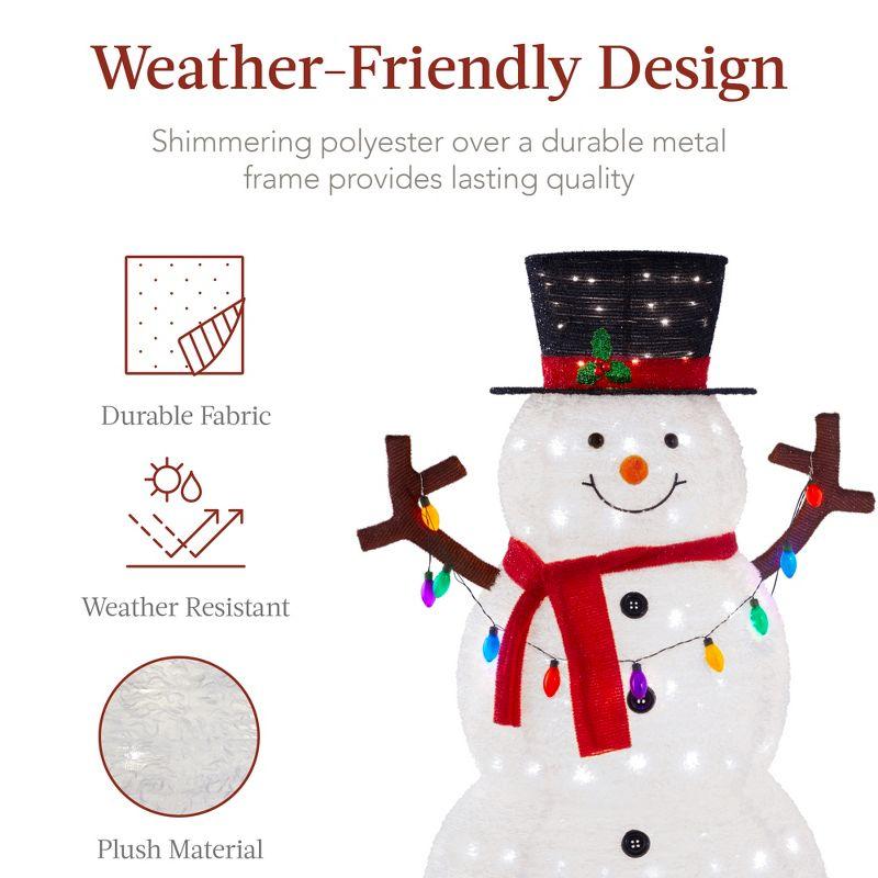 The Holiday Aisle® The Holiday Aisle® 5Ft Lighted Pop-Up Snowman, Outdoor Christmas Holiday Decoration W/ 200 LED Lights, Hat, Scarf