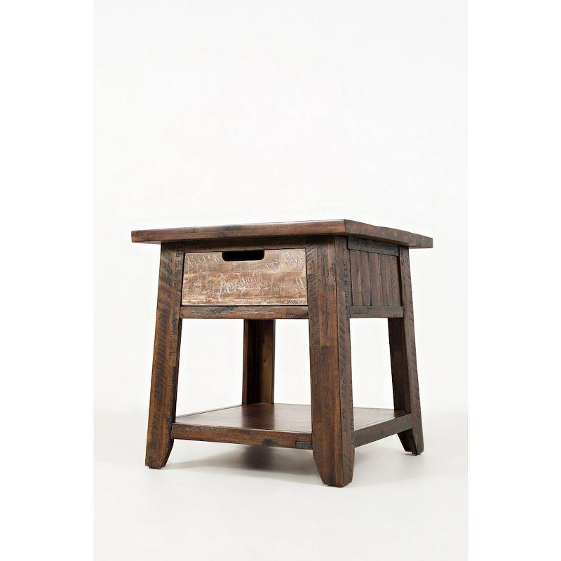 Jofran,Painted Canyon Rustic Solid Acacia End Table