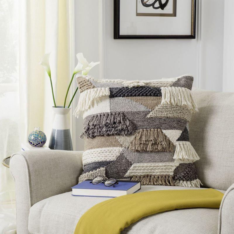 Banstead Geometric Wool Throw Pillow