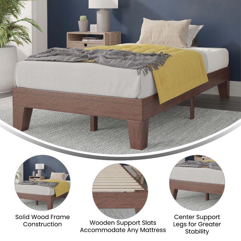 Flash Furniture Evelyn Solid Wood Platform Bed with Wooden Support Slats, No Box Spring Required