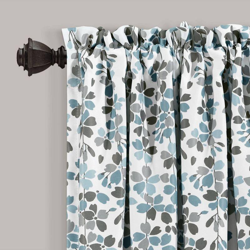 Weeping Flowers Polyester Room Darkening Curtain Pair