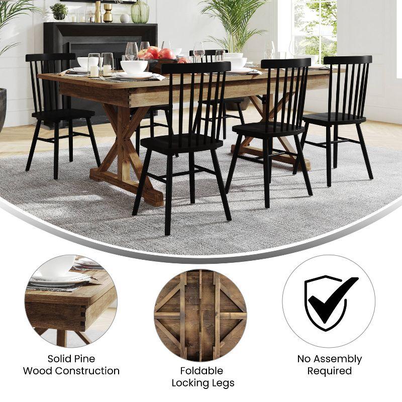 Taylor & Logan 84"x40" Hamish Rectangular Dining Table Brown: Seats Up to 8, Wood Frame, 1-Year Warranty