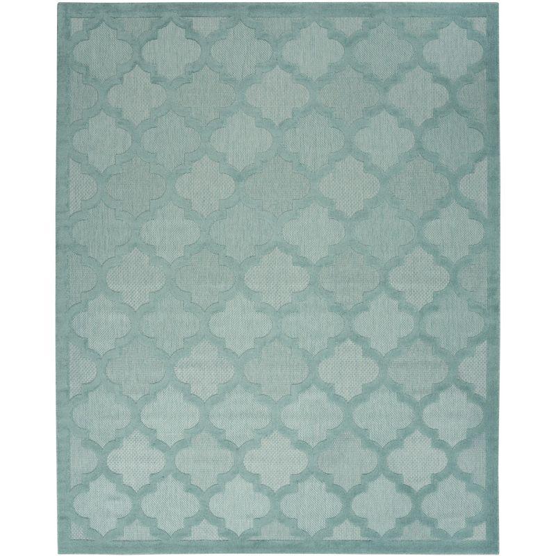 Nourison Easy Care 8' x 10' Aqua/Teal Indoor/Outdoor Rug
