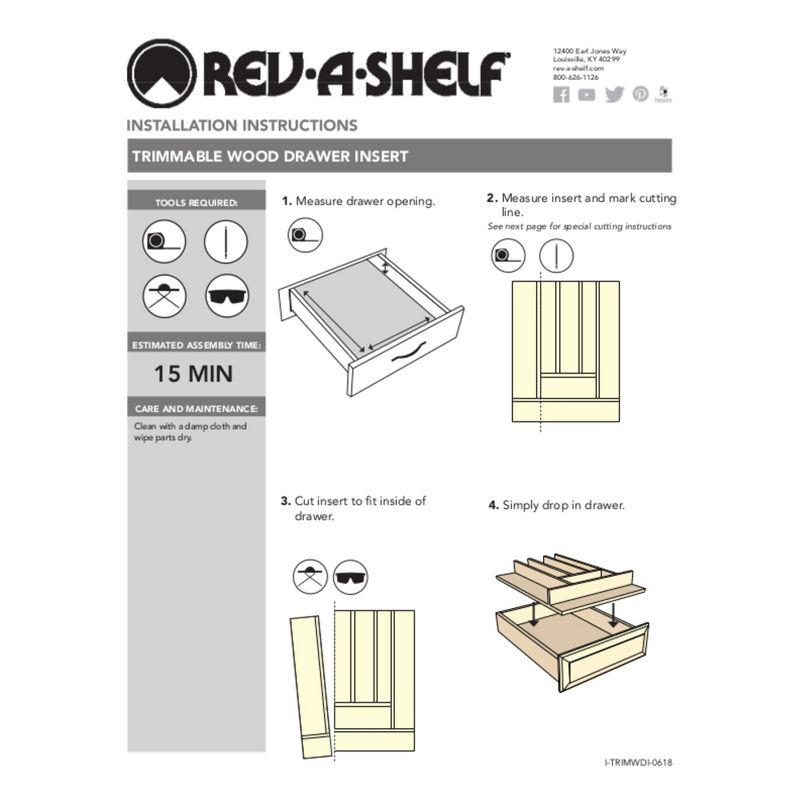 Rev-A-Shelf Wood Trim-to-Fit Drawer Organizer Insert