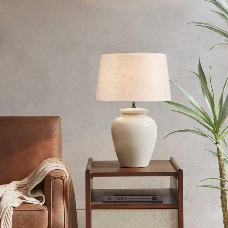 Anzio Ceramic (Includes LED Light Bulb) Table Lamp Cream - Ink+Ivy