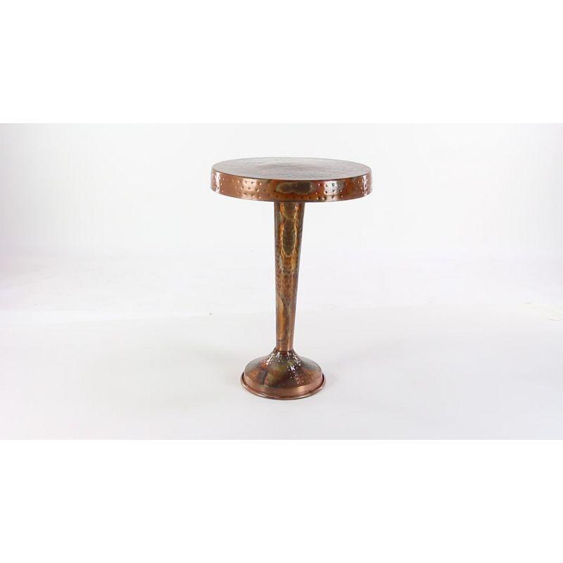 Metal Round Accent Table Tapered Pole Frame Copper - Olivia & May