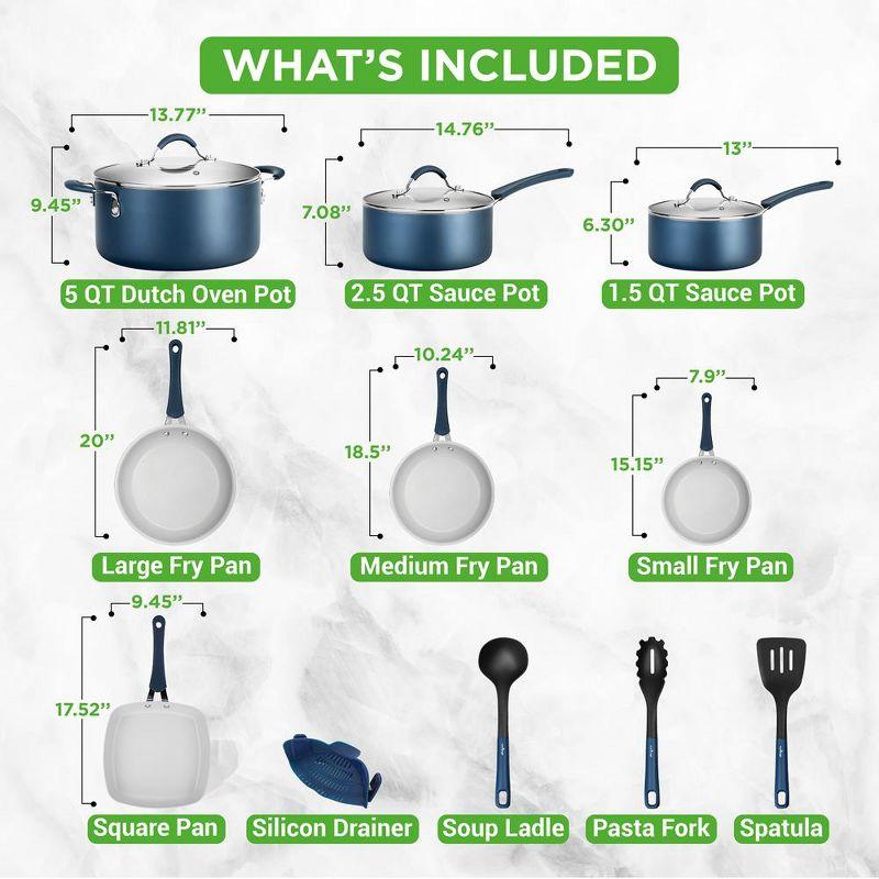 14 - Piece Non-Stick Aluminum Cookware Set