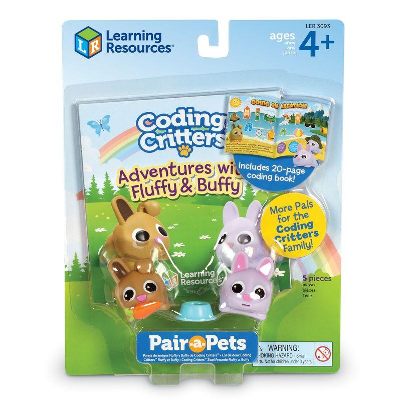 Learning Resources Coding Critters Pair a Pets Bunnies Fluffy & Buffy, Early STEM Coding Toy, Interactive Pet, Ages 4+