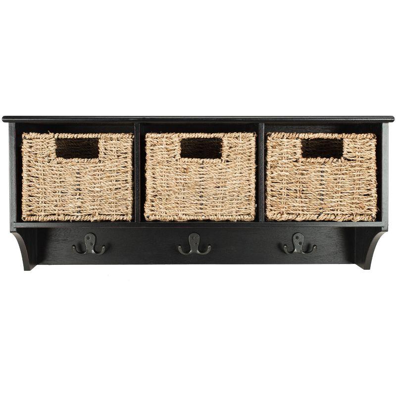 Finley Hanging 3 Basket Wall Rack - Black - Safavieh