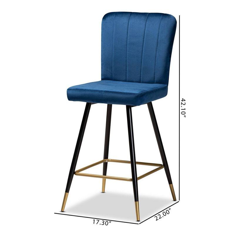 2pc Preston Two-Tone and Metal Bar Stool Set - Baxton Studio