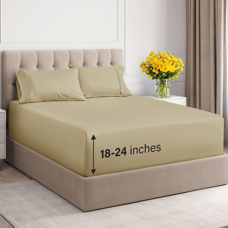 4 Piece Extra Deep Pocket Microfiber Sheet Set - CGK Linens