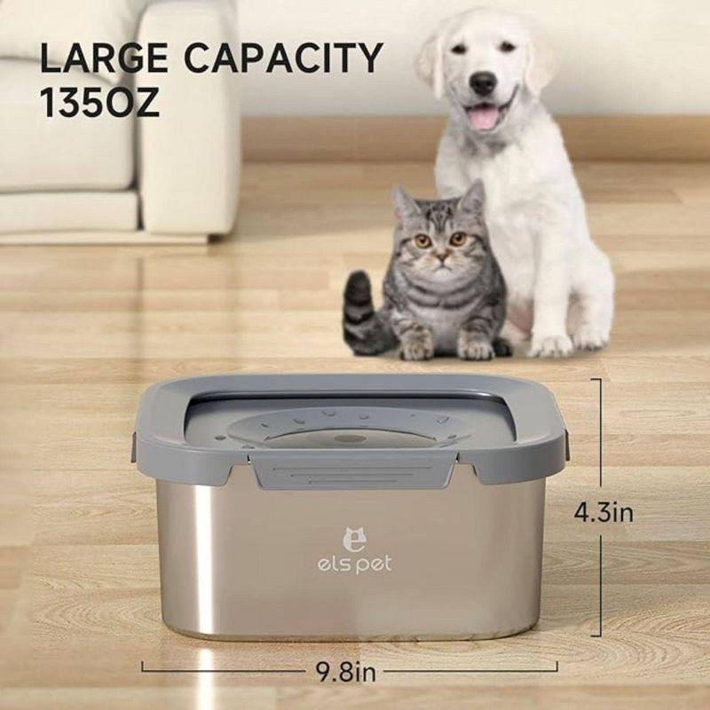 Els Pet 120 oz Stainless Steel Floating Dog and Cat Bowl