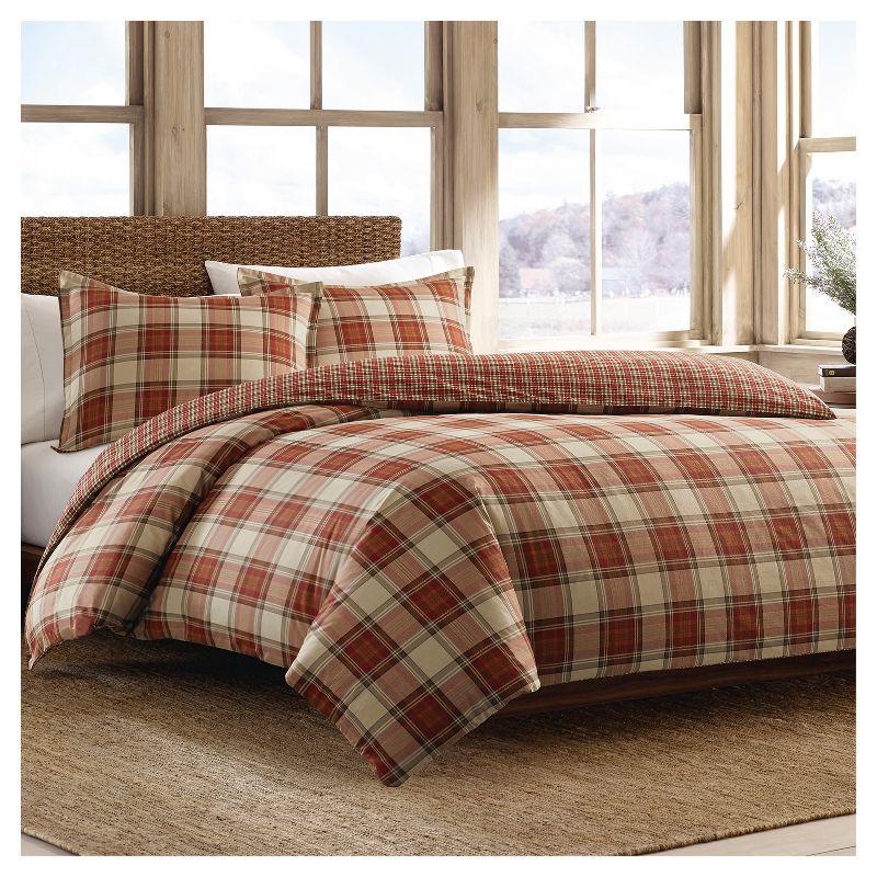 Eddie Bauer Edgewood Plaid Cotton Reversible Duvet Cover Set