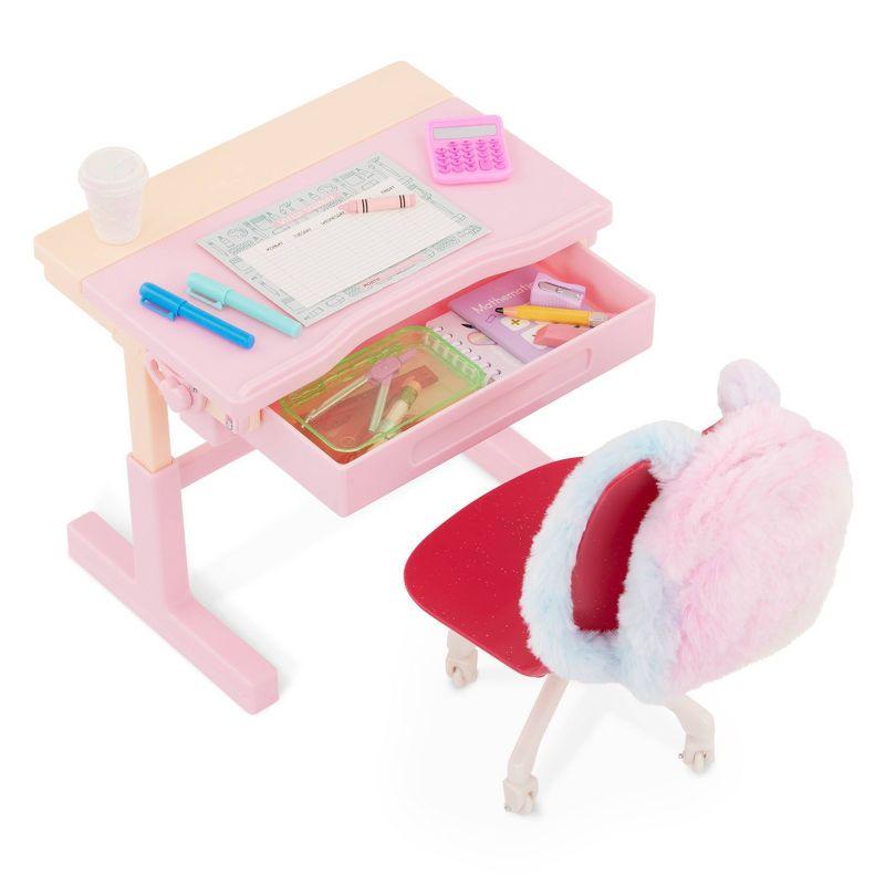 Our Generation School Dreams Modern Desk with Tilt Top Accessory Set for 18" Dolls