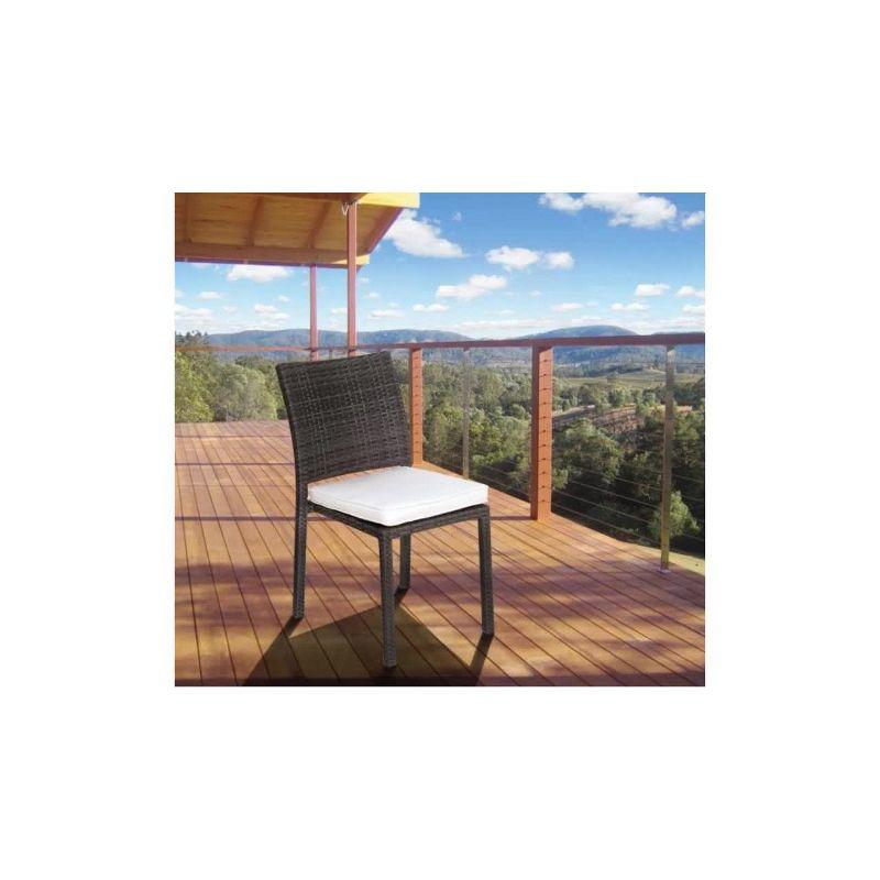Sonlin Polyethylene (PE) Wicker Wicker Outdoor Stacking Dining Side Chair with Cushion