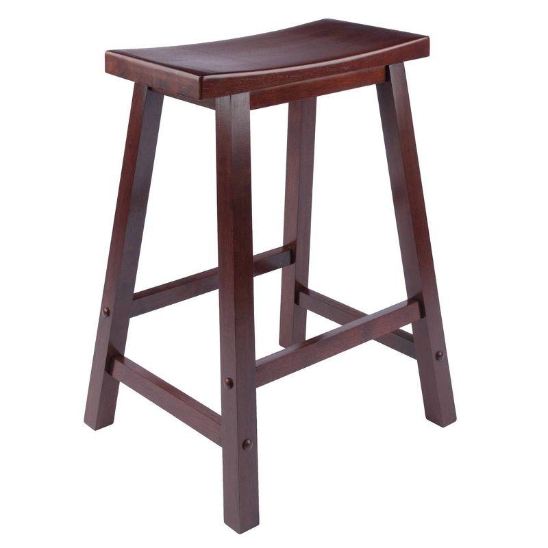 Saddle Seat 24" Counter Height Barstool Hardwood/Walnut - Winsome