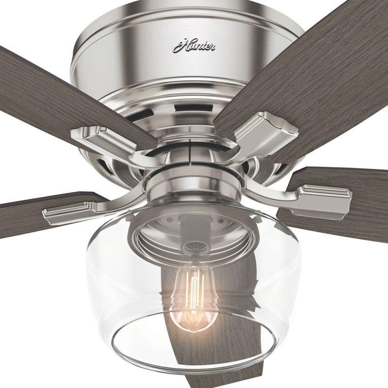 52" Bennett 5 - Blade Flush Mount Ceiling Fan with Lights and Remote