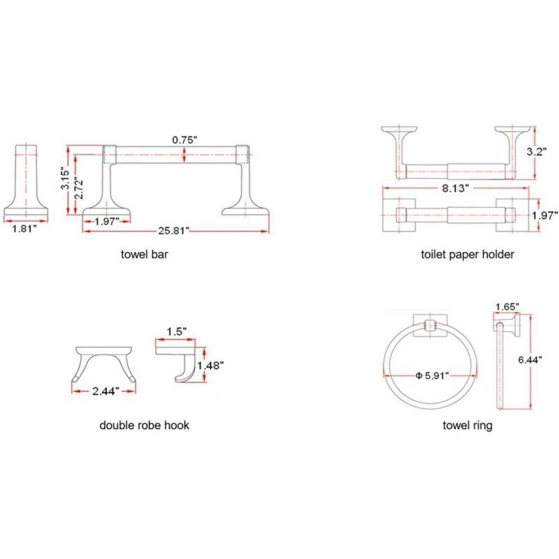 4pc Millbridge Bathroom Accessory Kit - Design House