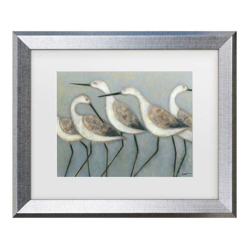 Trademark Fine Art - Norman Wyatt 'Shore Birds I' Matted Framed Art - 16x20