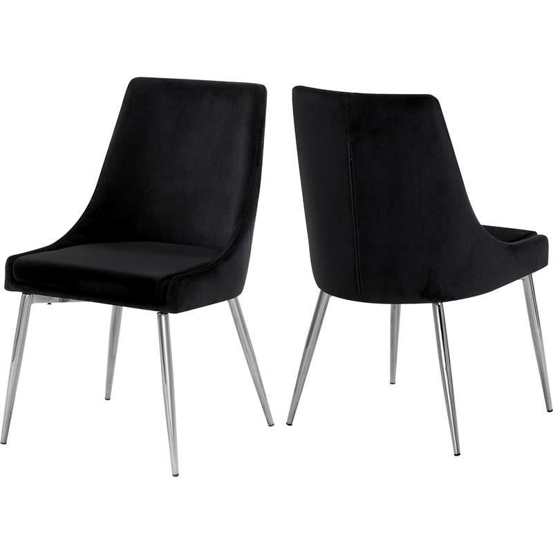 Meridian Furniture Karina Black Velvet Dining Chair (Set of 2)