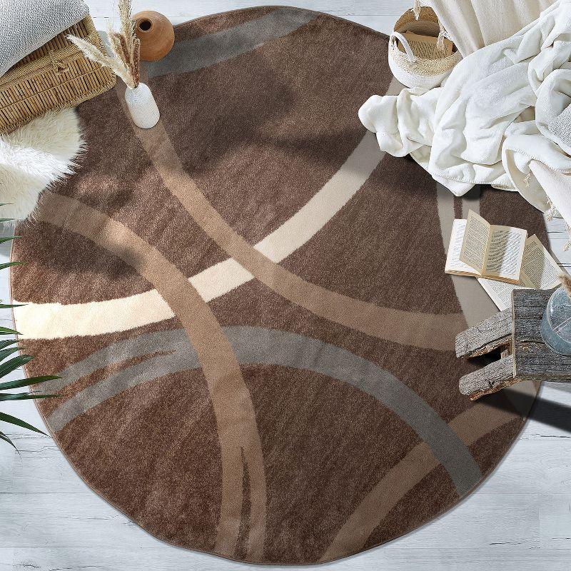 World Rug Gallery Contemporary Abstract Circles Design Area Rug