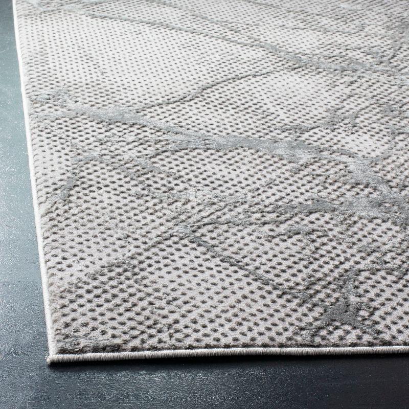 Abstract Silken Square 6'7" Grey Textured Area Rug