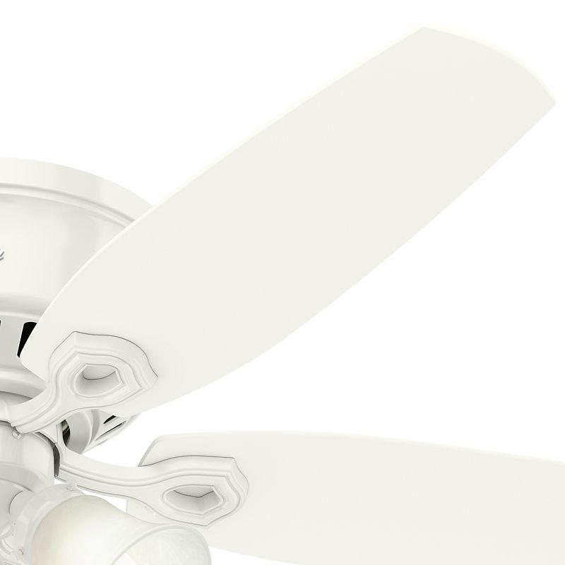 Builder Low Profile 52" 5 - Blade Flush Mount Ceiling Fan with Lights and Pull Chains