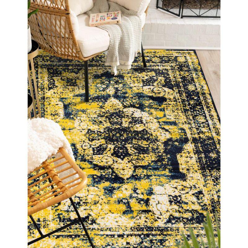 Unique Loom 4' 0 x 6' 0 Sofia Salle Garnier Navy Blue Area Rug
