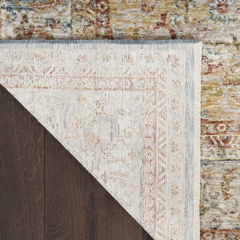 Nourison Petra Vintage Medallion Indoor Rug Ivory Blue 5'3" x 7'8"